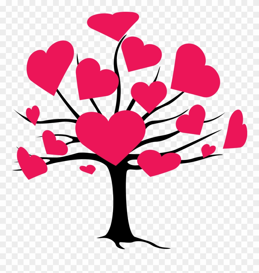 Coeurs Amour - Page - Heart Love Tree Png Clipart