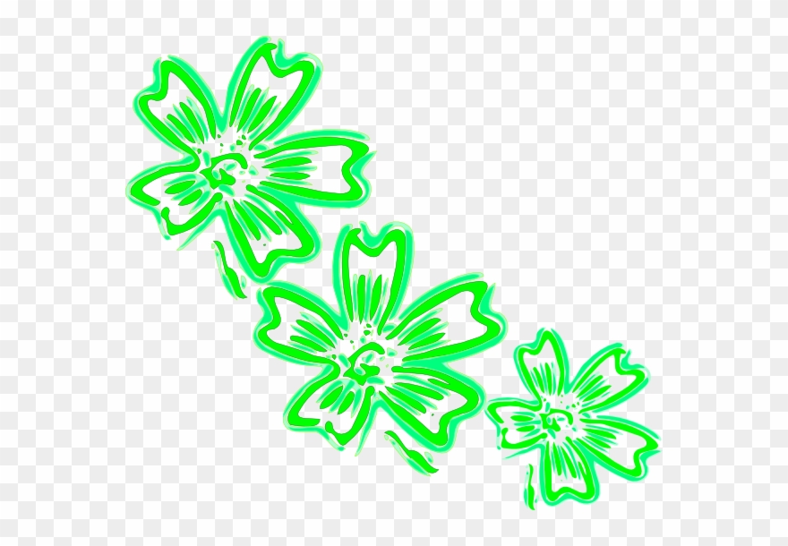 How To Set Use Three Flowers Green Svg Vector - Clip Art - Png Download