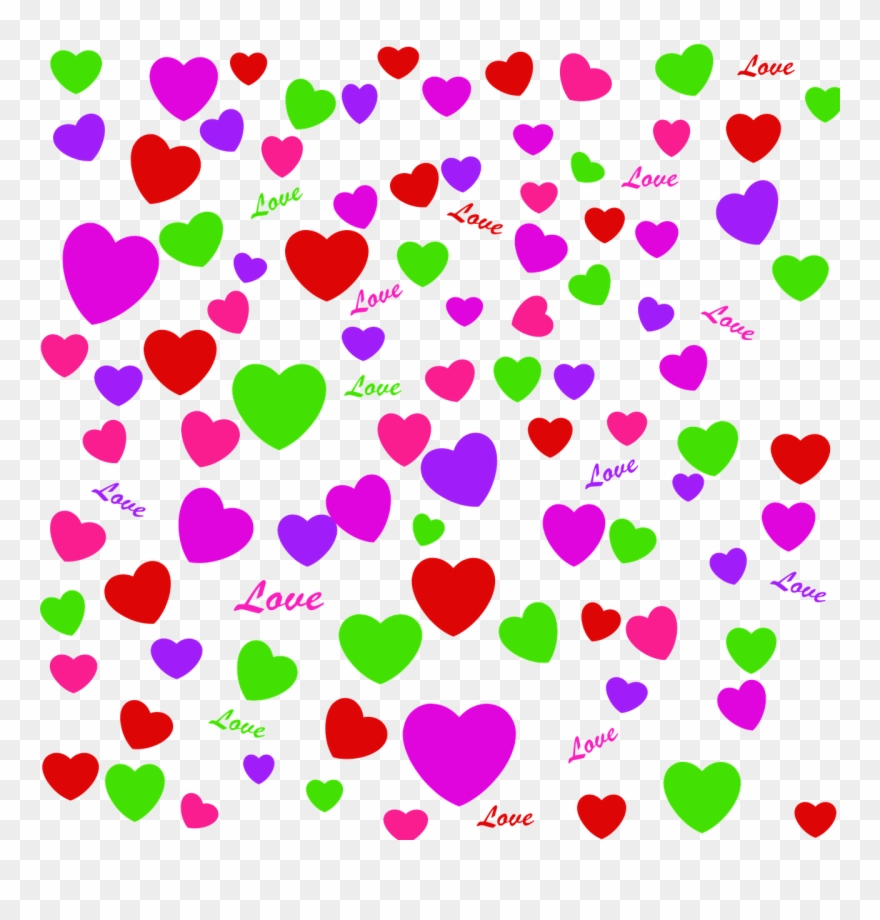 Fundo Corações Coloridos Png Clipart