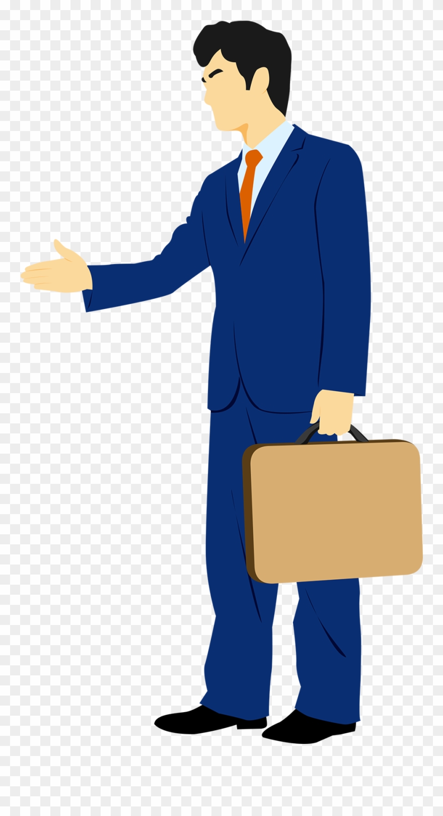 Business Office Workplace Character Cartoon Hand Drawn - Briefcase Clipart