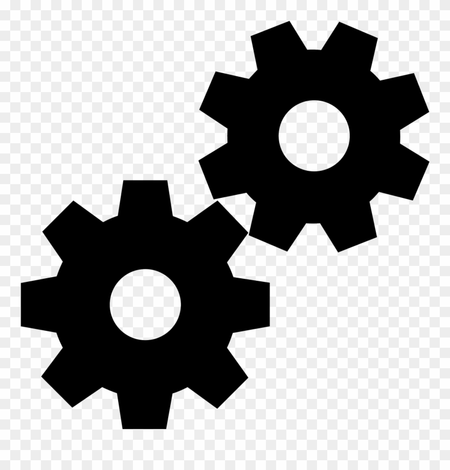 In This Icon There Are Two Cogs Aligned Diagonally - Auto Match Icon Clipart