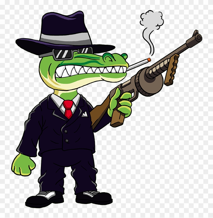 Gator Gangster Mob - Cartoon Clipart