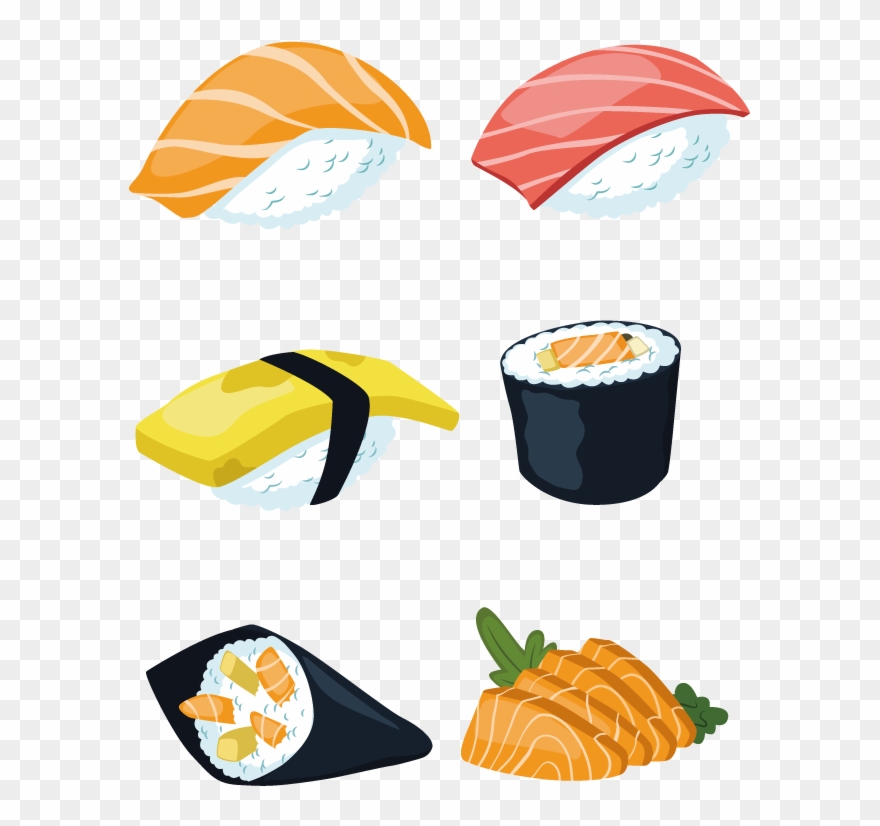Sushi Japanese Cuisine Sashimi Salmon - 卡通 壽司 Clipart