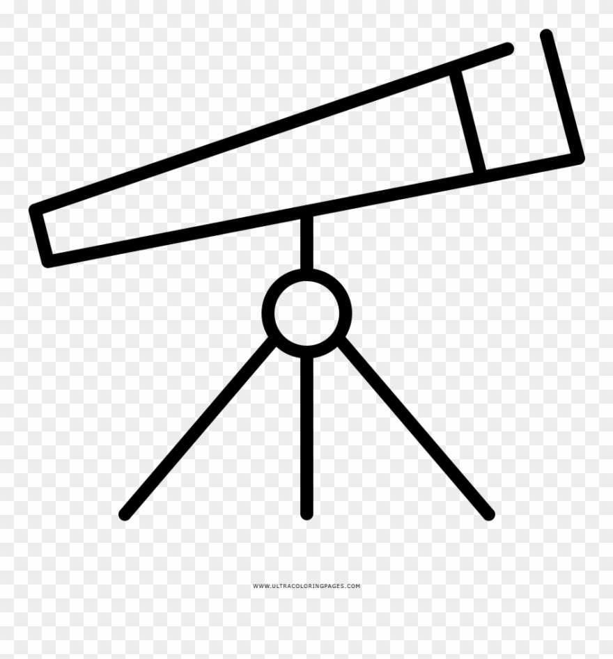 Telescope Coloring Page Clipart