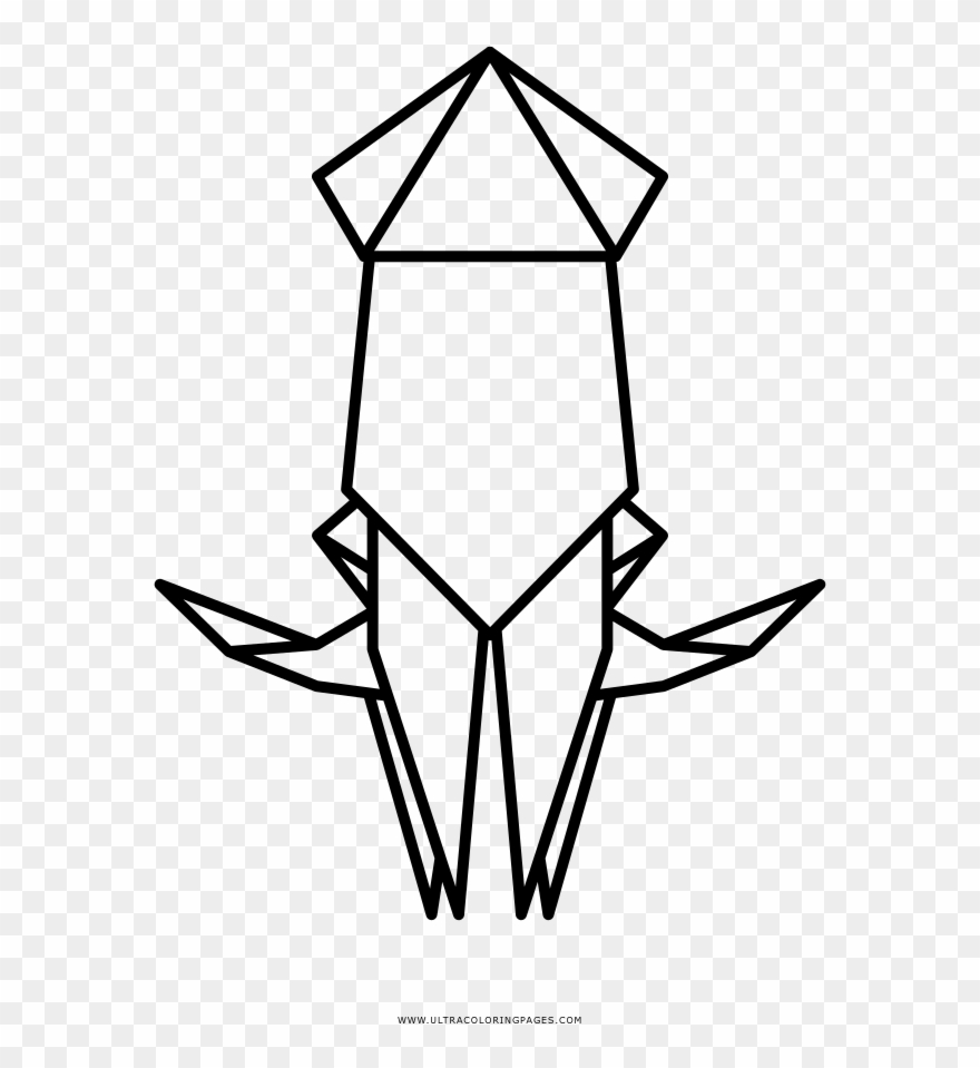 Squid Coloring Page - Line Art Clipart