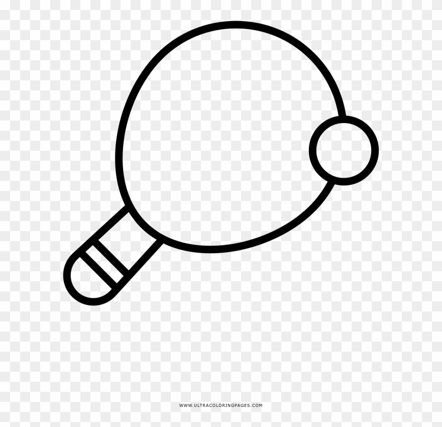 Table Tennis Coloring Page - Circle Clipart