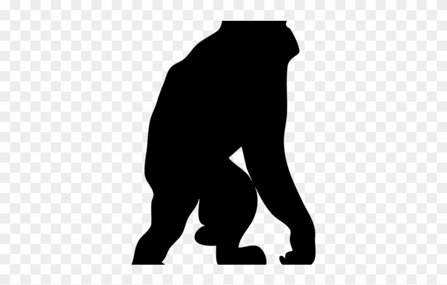 Gorilla Clipart Vertebrate Animal - Orangutan Silhouette - Png Download