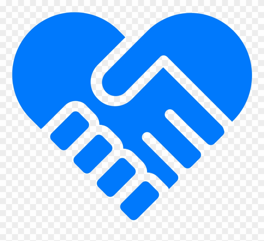 Heart Icons Handshake - Handshake Heart White Png Clipart