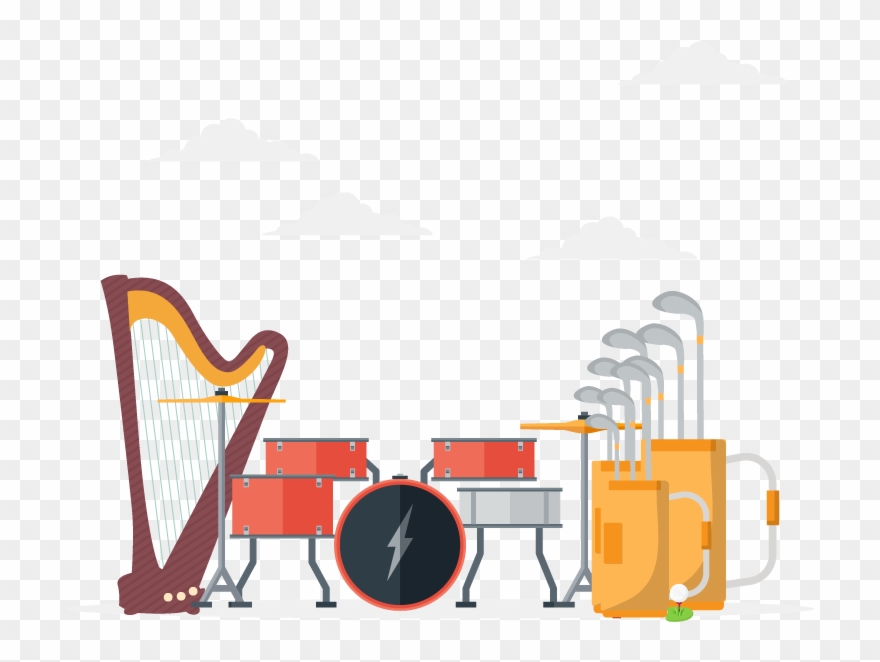 Large Sports And Musical Baggage - Music Clipart