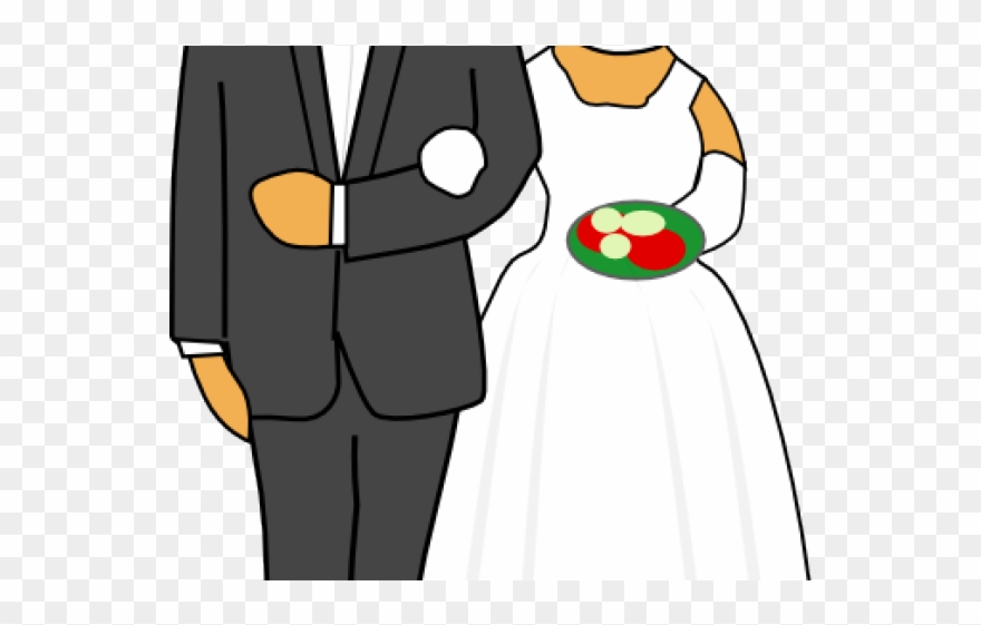 Groom Clipart Ideal Man - Groom And Bride Cartoon - Png Download