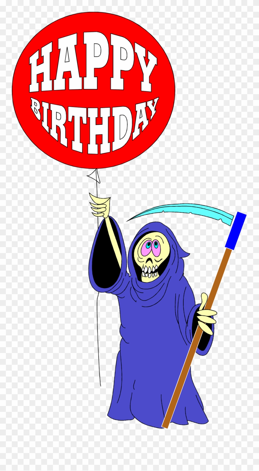 Grim Reaper Birthday Balloons - Grim Reaper Cartoon Birthday Clipart