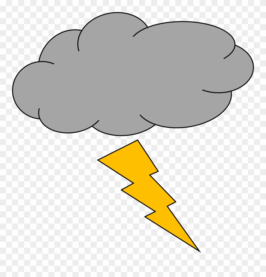 Thunderstorm Lightning Strike Cloud - Storm Cloud Clipart - Png Download