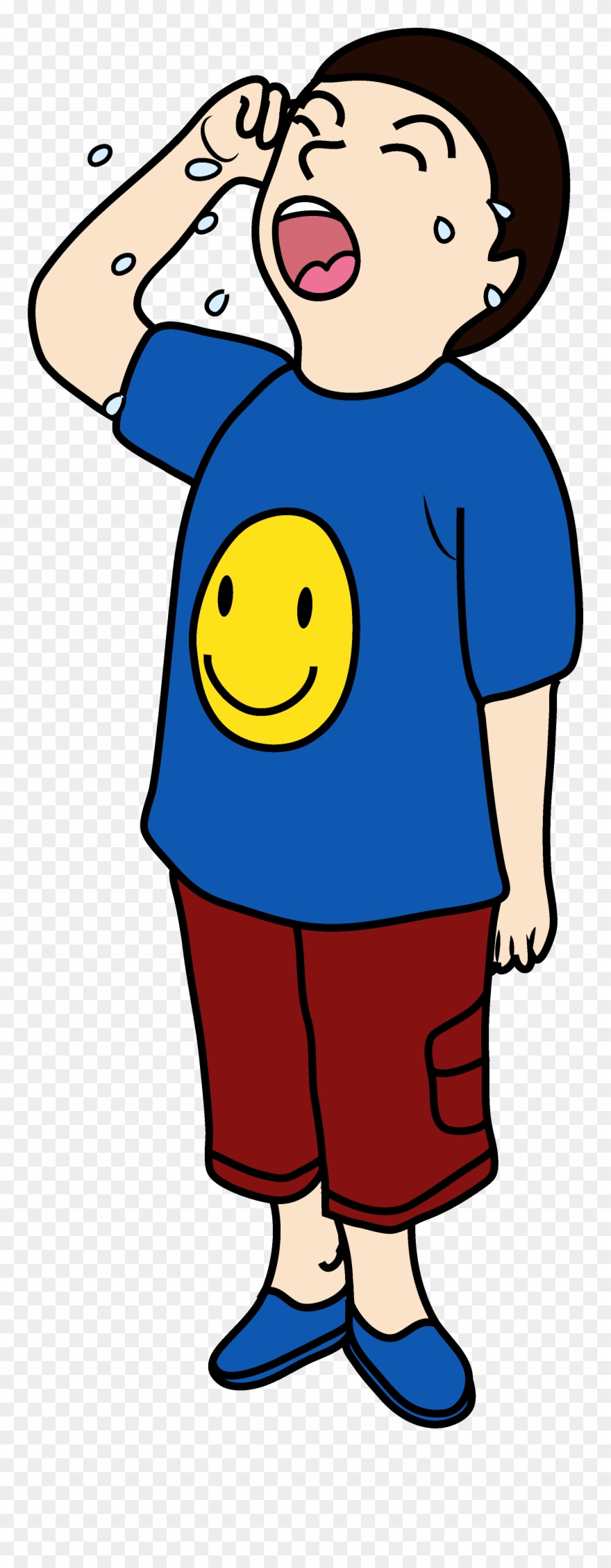 Clipart Of A Little Boy Crying - Kid Crying Clipart - Png Download