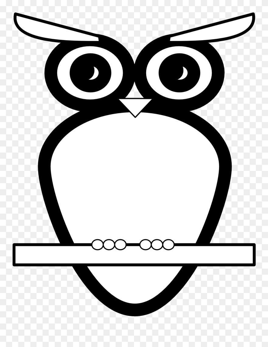 Bw Owl Black White Line Art Scalable Vector Graphics - Clip Art - Png Download