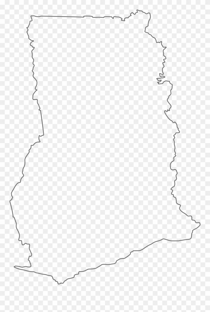 Blank - Ghana Map Outline Png Clipart