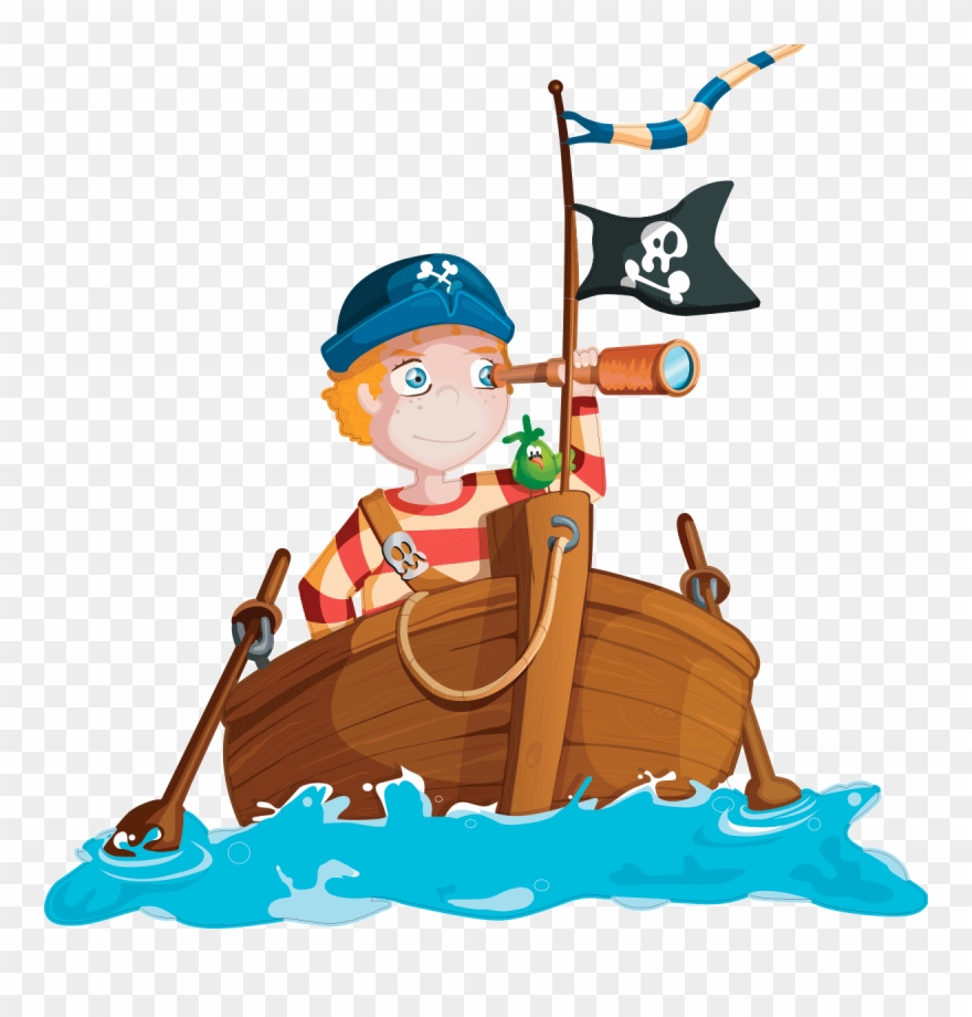 Sticker Pirate Sur L Ocean Ambiance Sticker Col Ros - Stickers Pirate Fille Clipart