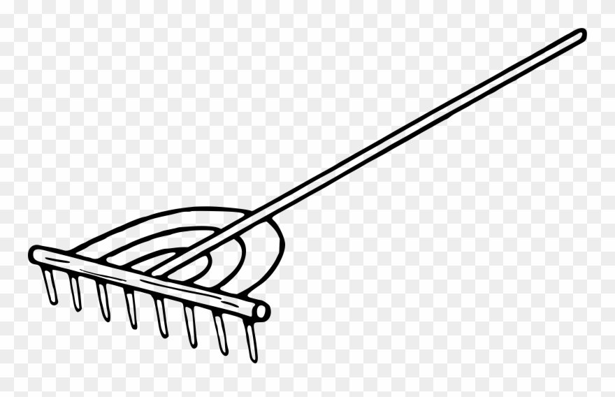 Drawing Rake Line Art Garden Computer Icons - Rake Clip Art Black And White - Png Download