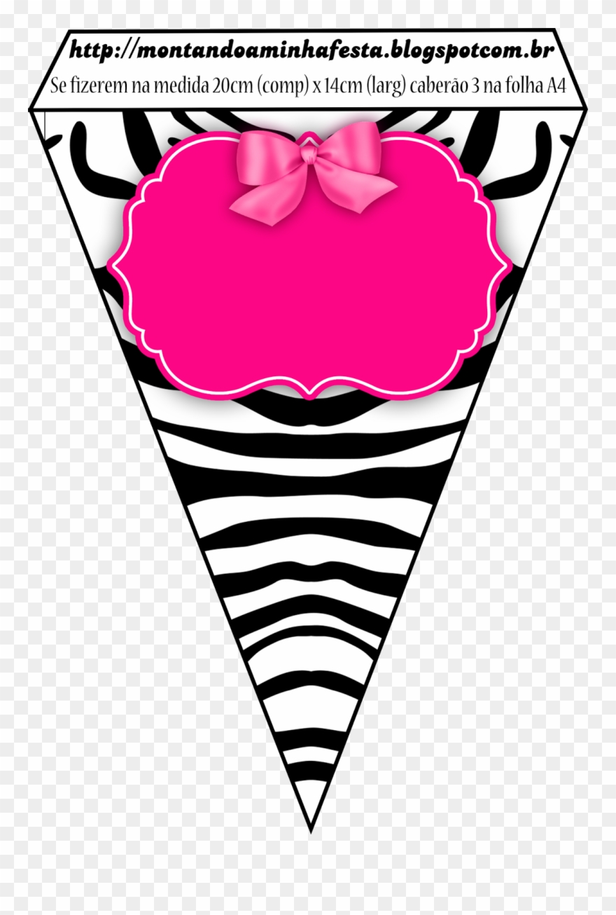Montando A Minha Festa - Bandeirola Rosa E Preto Clipart