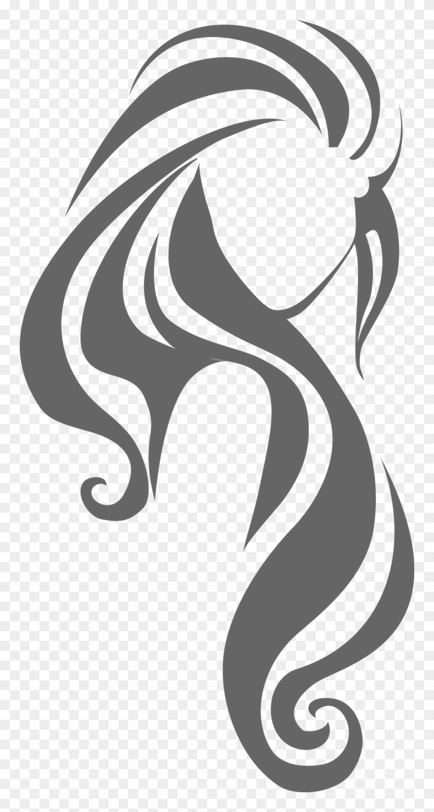 Hairstyle Long Hairdresser Transprent - Wavy Hair Hair Silhouette Clipart