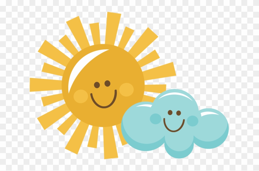 Sun And Clouds Clipart - Happy Sun With Clouds - Png Download