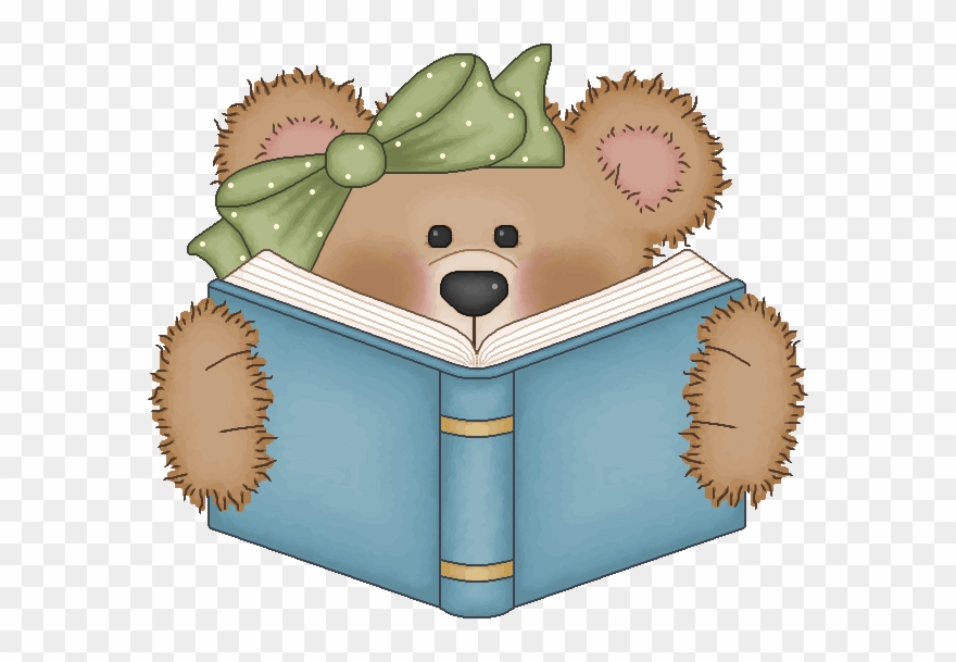 Christmas Reading Books Clipart - Bear With Book Clipart - Png Download