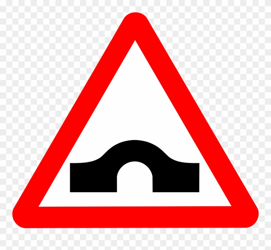 Bridges Clipart Craft Projects Building Clipartoons - Bridge Ahead Road Sign - Png Download