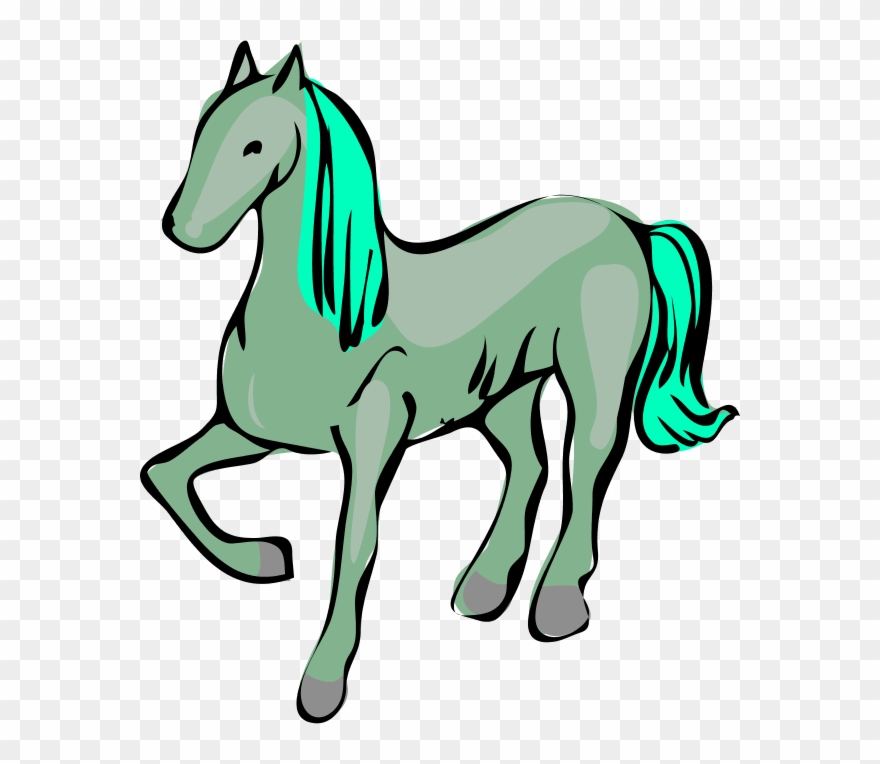 Green Horse Clipart - Custom Blond Hair Horse Shower Curtain - Png Download