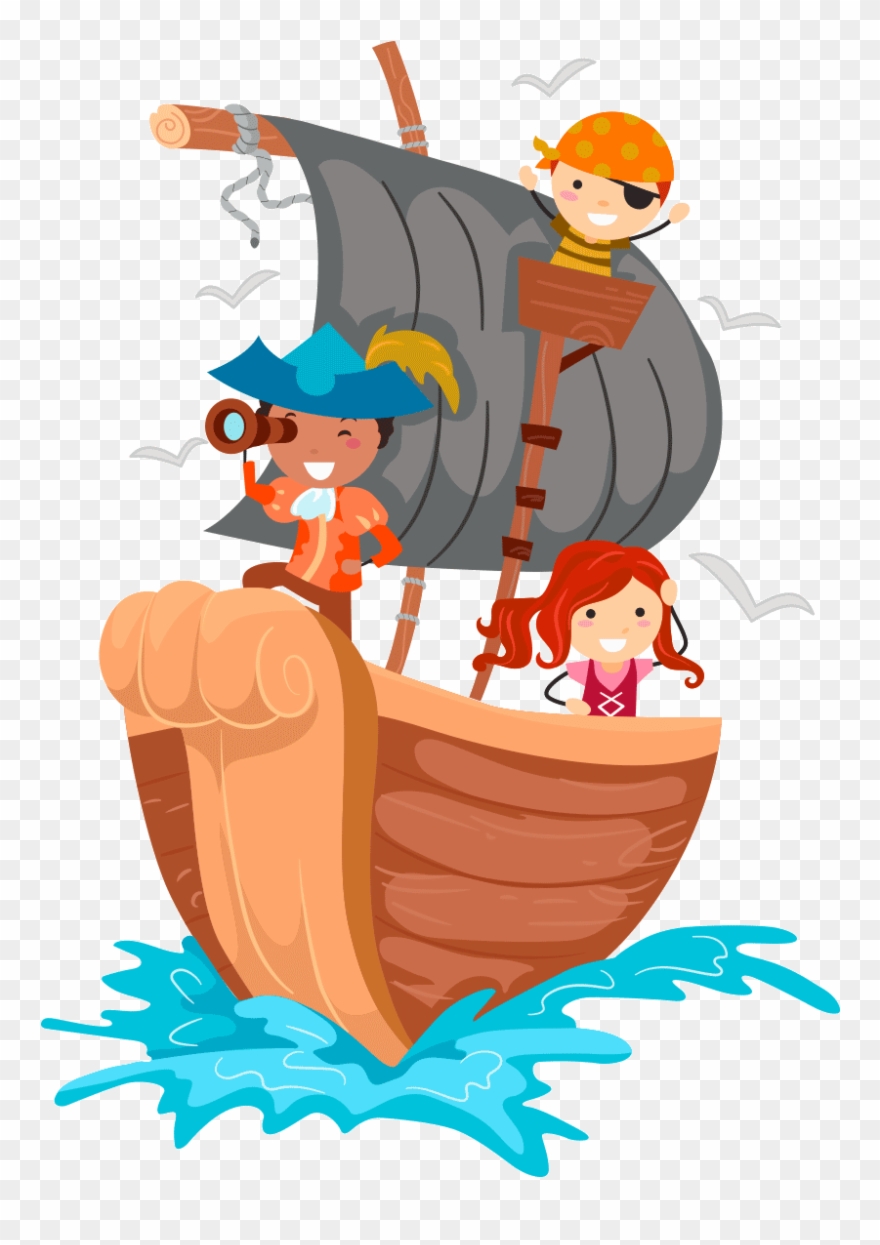 Sticker Pirates A La Mer Ambiance Sticker Col Ros A774 - Wow Wall Wow00845 Pirate Wall Mural - Pirate Ship Treasure Clipart