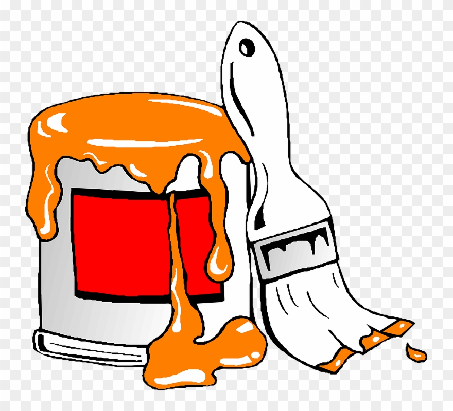 Kostenlose Vektorgrafik Pinsel Farbe Zinn Werkzeug - Paint And Paintbrush Clipart - Png Download