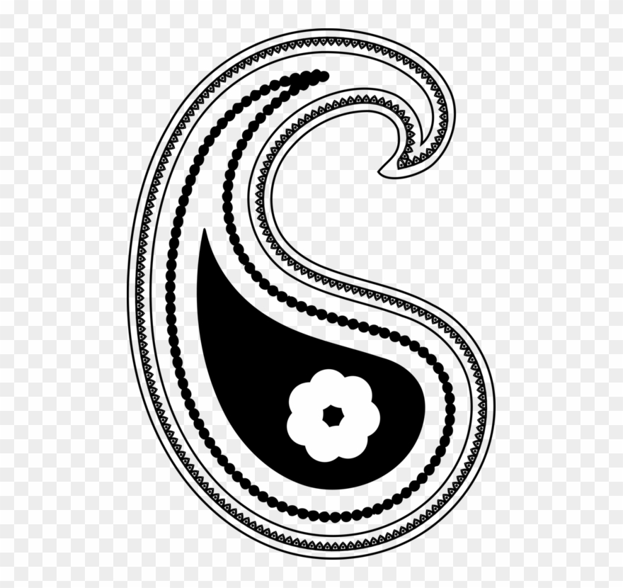 Paisley Motif Download Presentation - Black And White Paisley Clip Art - Png Download