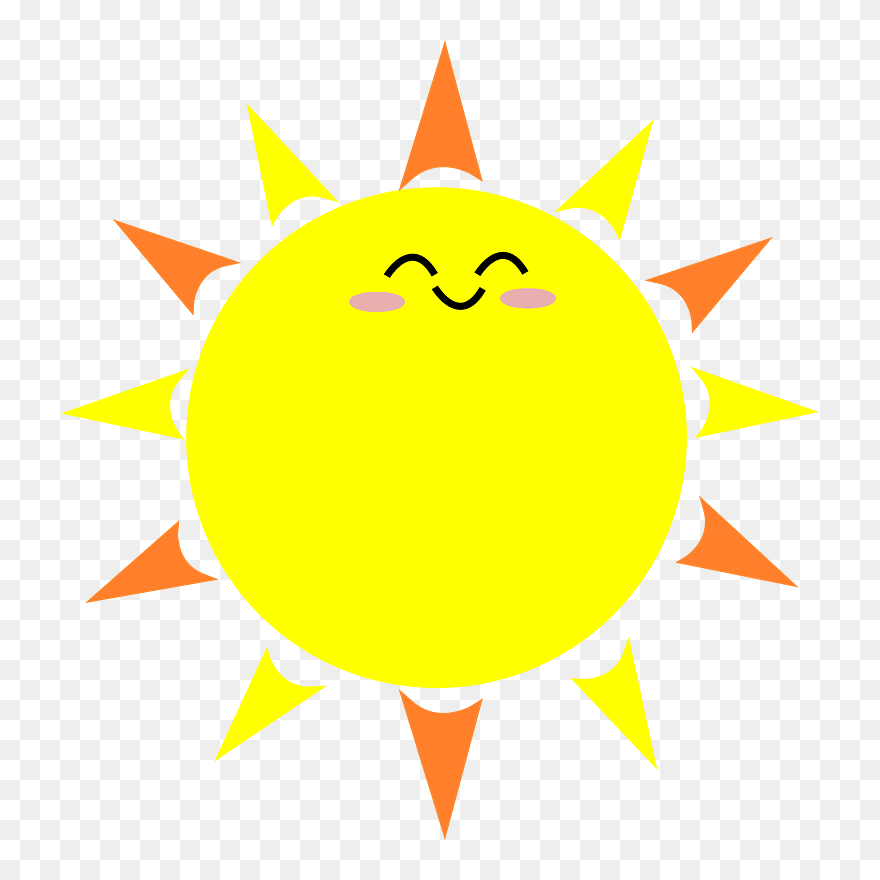 Happy Sun Clip Art At Vector Clip Art - Cartoon Sun With Black Background - Png Download