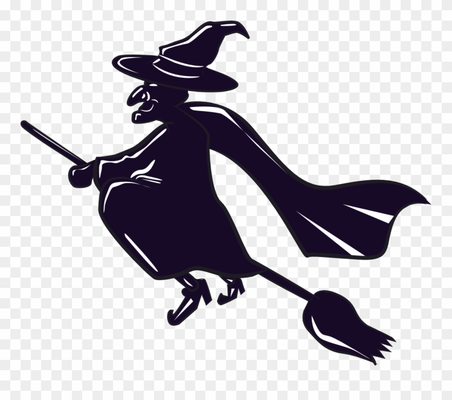 The Totally Free Clip Art Blog - Witch On A Broomstick Clipart - Png Download