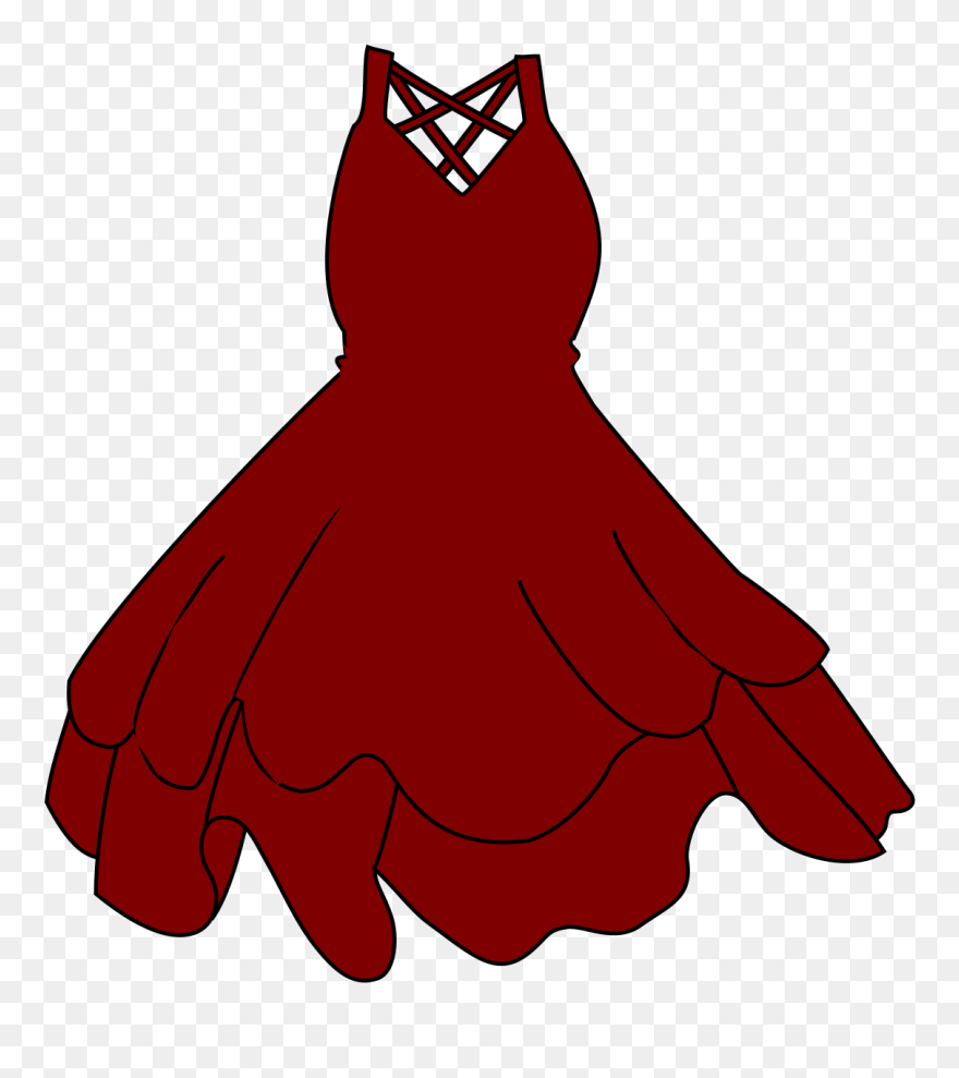 Burgandy Dress Clip Art - Black Dress Clip Art - Png Download