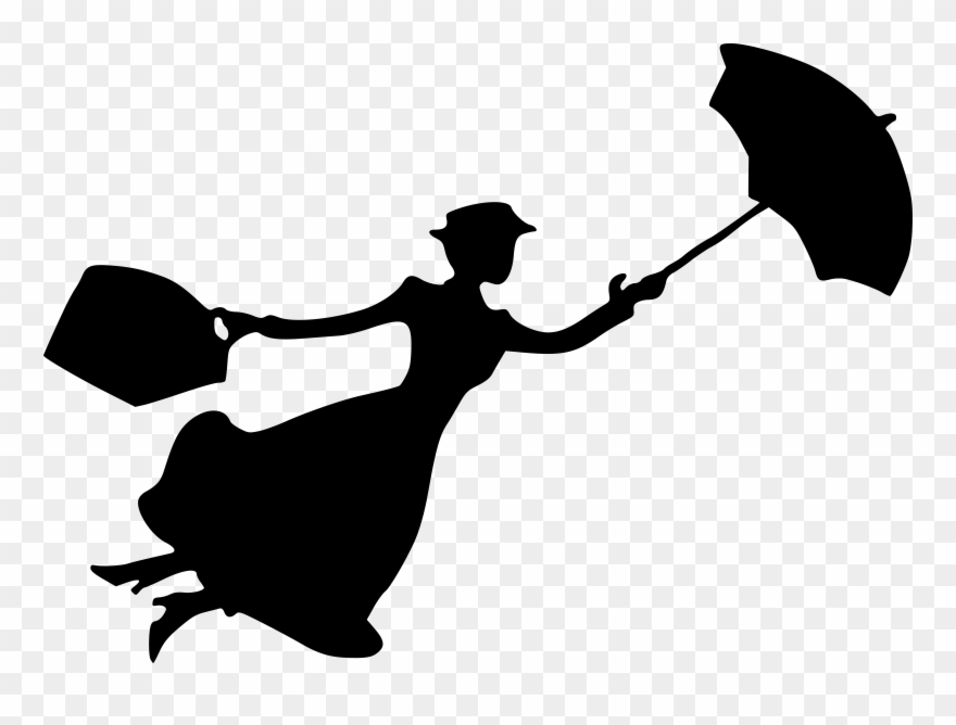 Katie Nanna Mary Poppins Silhouette Cherry Tree Lane - Mary Poppins Silhouette Clipart