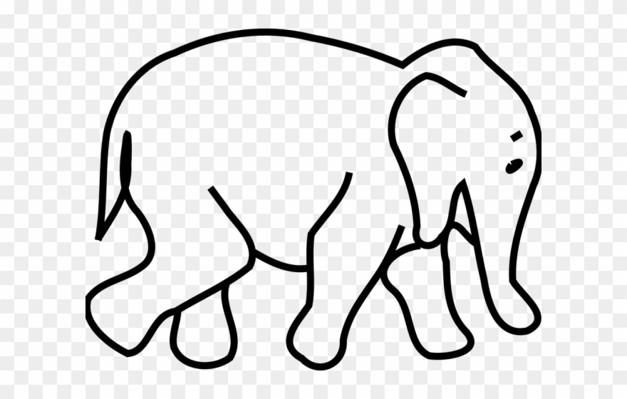 Mammal Clipart Huge Elephant - Elephant Clip Art Black And White - Png Download
