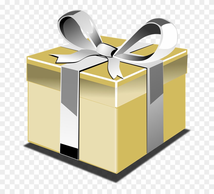 Black And Gold Gift Box Png Clipart