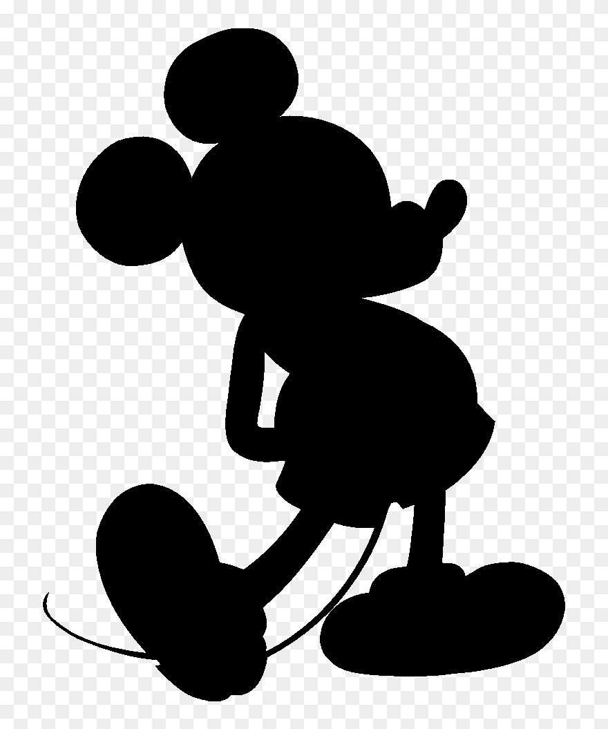 Mickey Mouse Silhouette - Mickey Mouse Clipart Silhouette - Png Download
