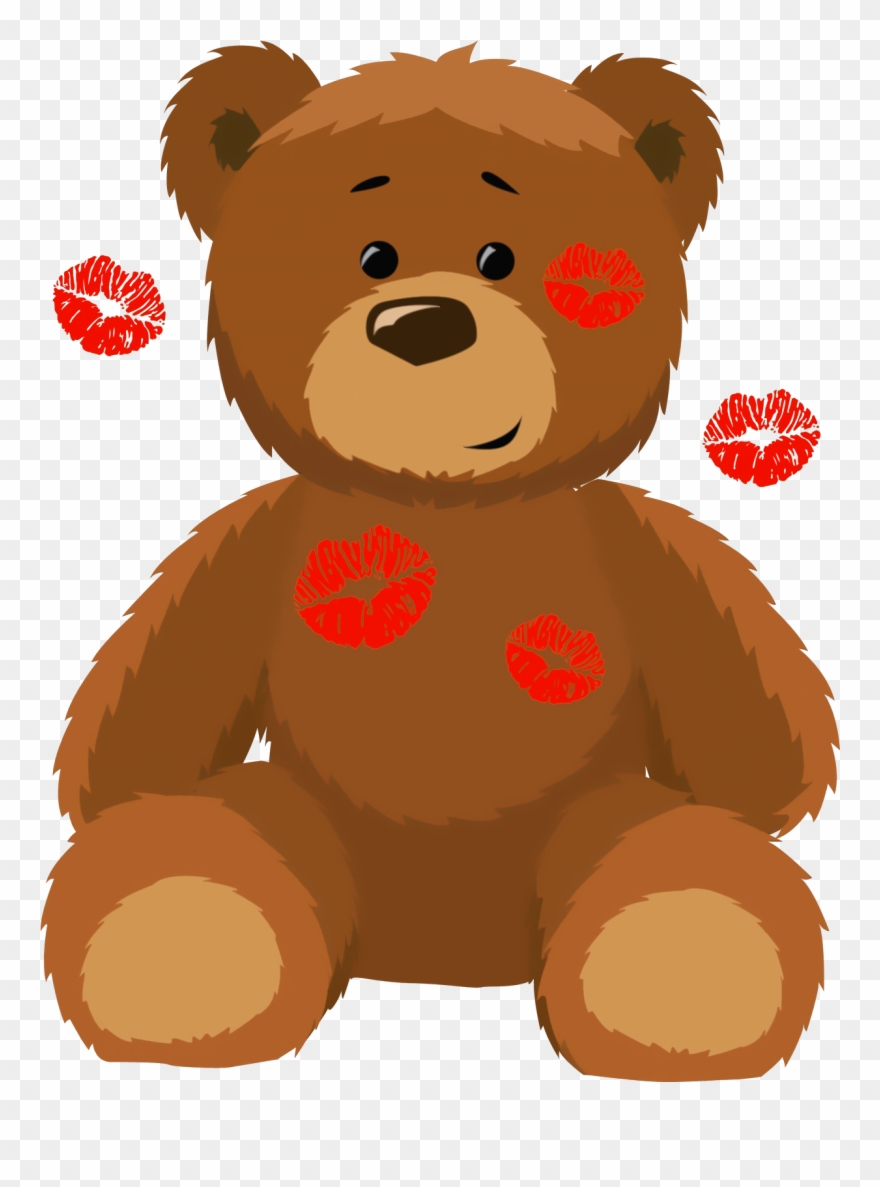 Cute Bear With Kisses Png Clipart Picture Clip Art - Cute Teddy Bear Clipart Transparent Png