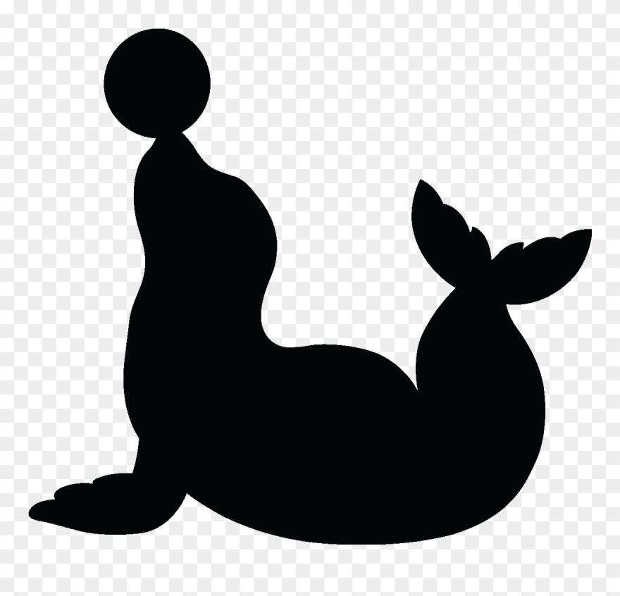 Sticker Ardoise Silhouette Phoque Ambiance Sticker - Seal With Ball Silhouette Clipart