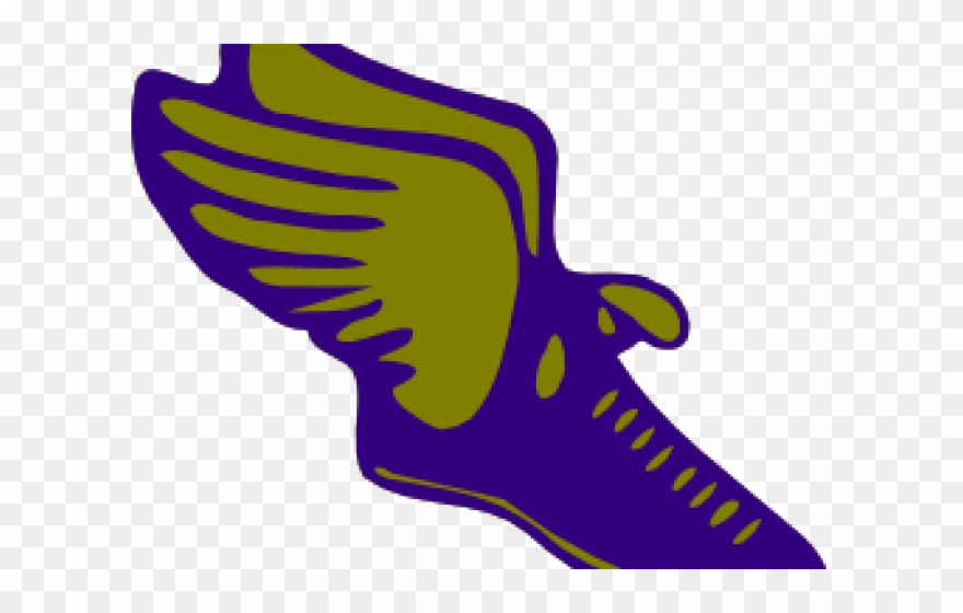 Yellow Trainer With Wings Logo Clipart