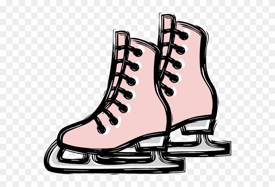 Ice - Ice Skating Shoes Cartoon Clipart