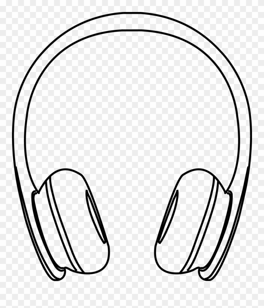 God Headphones Cliparts - Headphones Black And White Clipart - Png Download
