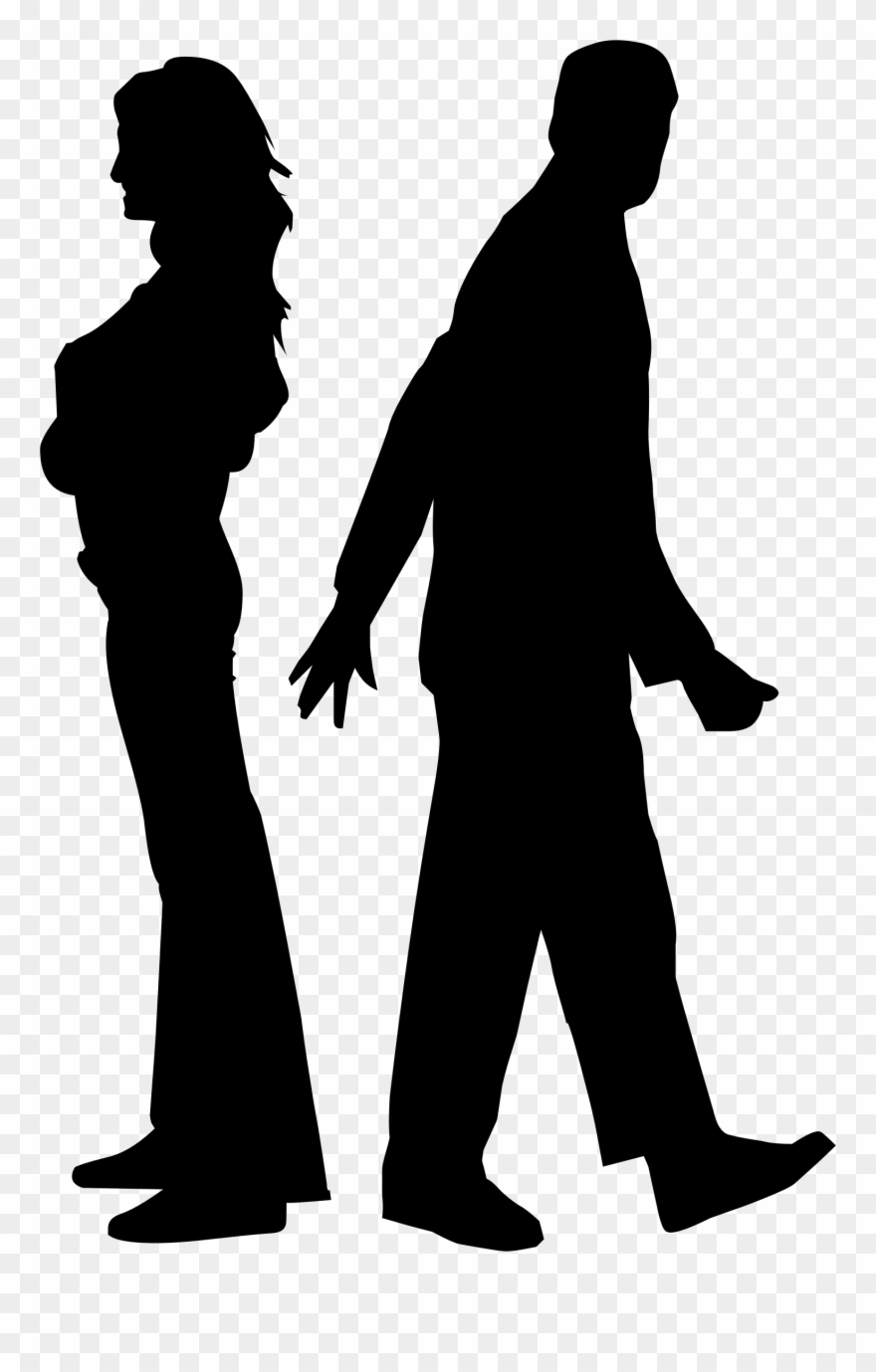 Alphabet Letter Clipart - Fighting Couple Silhouette - Png Download