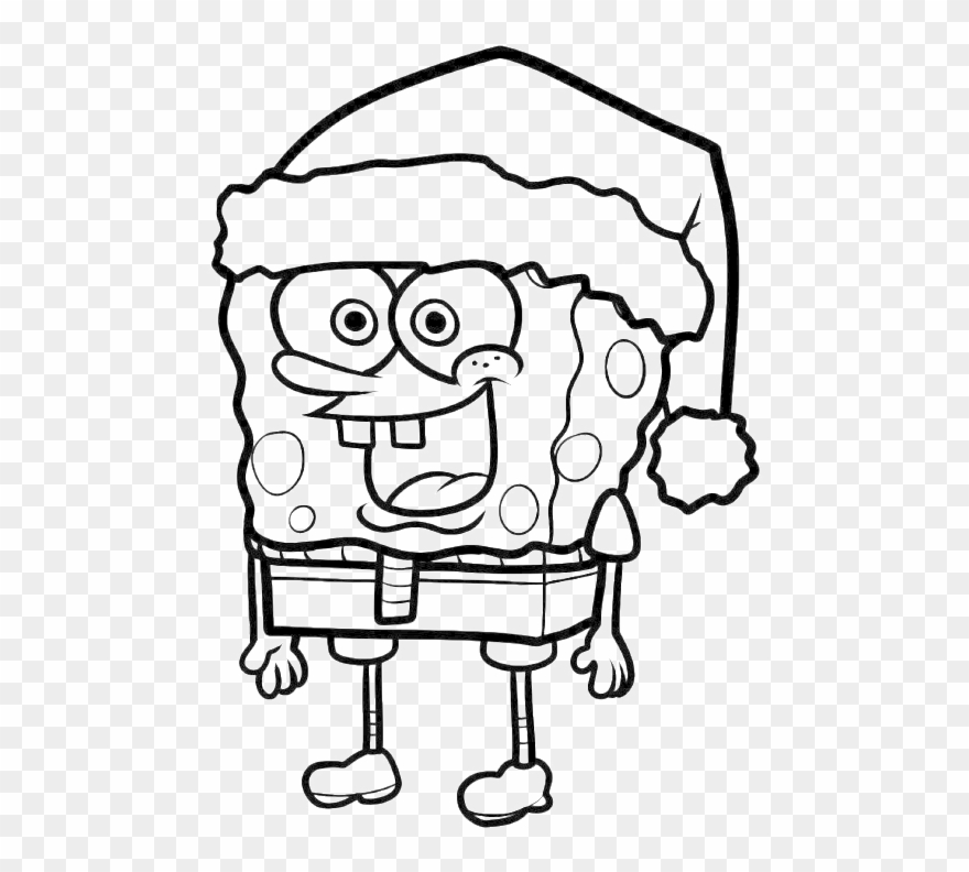 Hello Kitty Was Wearing A Crown Coloring Page - Santa Spongebob Coloring Pages Clipart