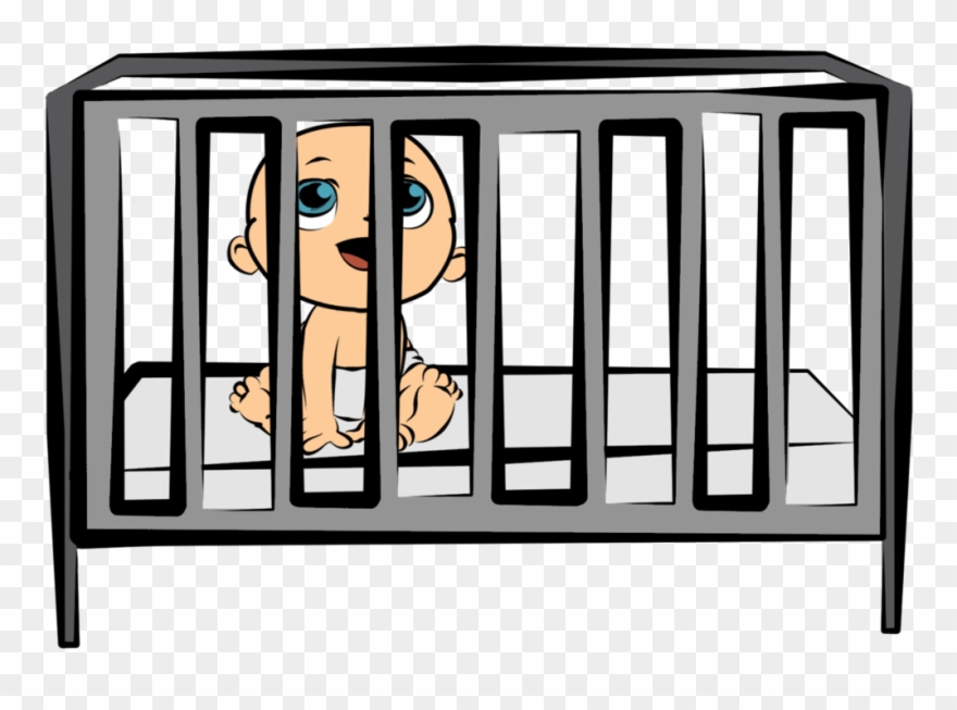 Baby Crib Clip Art - Baby In Cot Clipart - Png Download