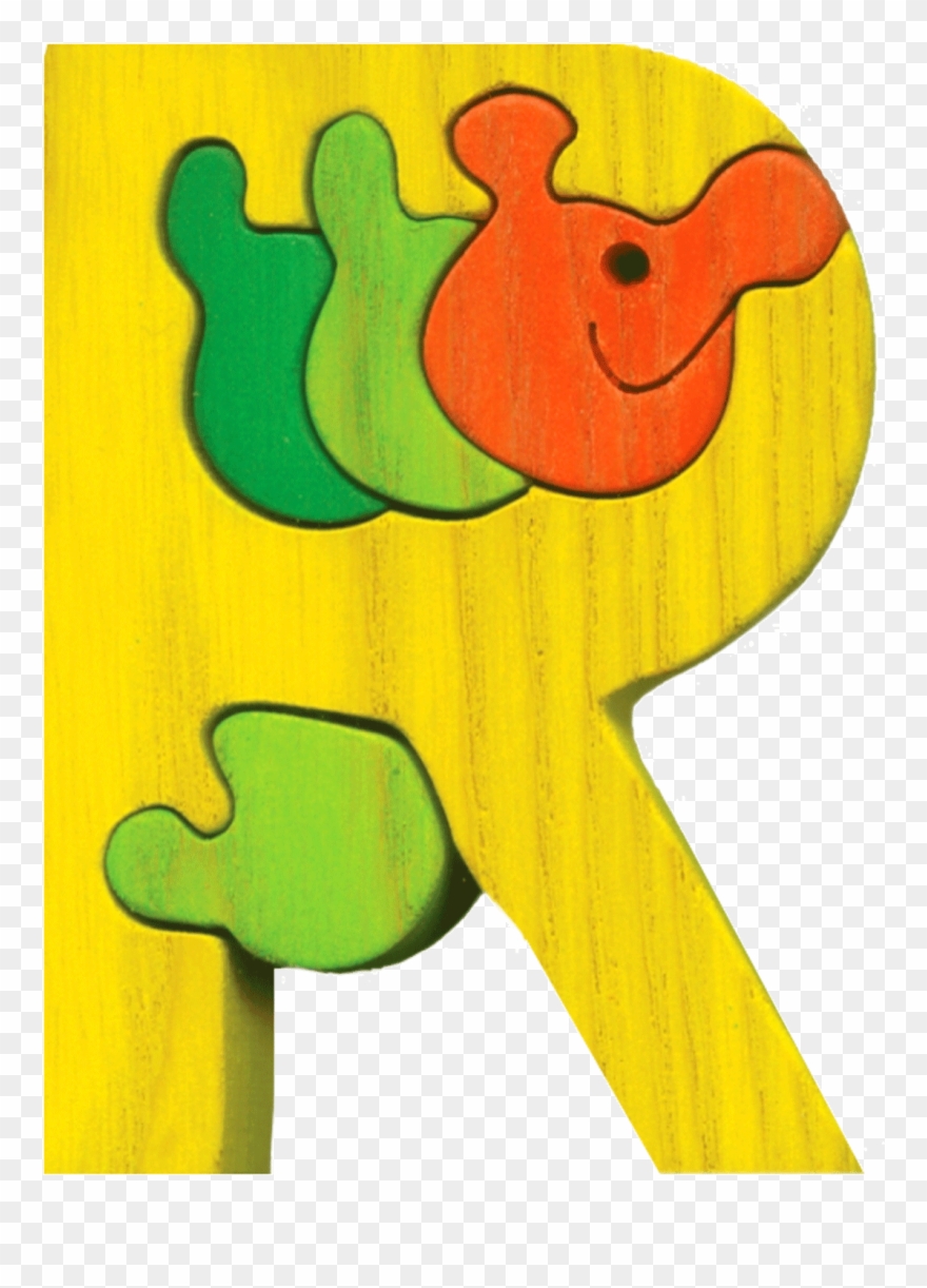 Fauna Dřevěné Vkládací Puzzle Z Masivu- Abeceda Písmenko Clipart