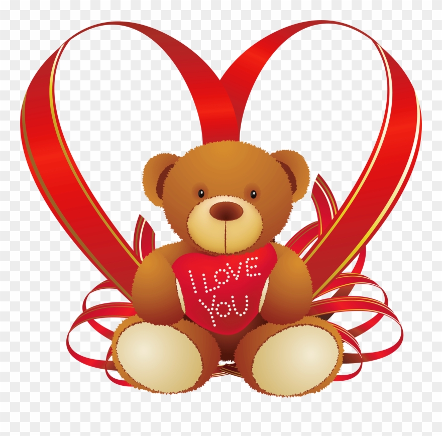 Liebe, Tragen Clipart, Niedliche Cliparts, Liebesbezeugungen, - Taddy Bear With Heart - Png Download