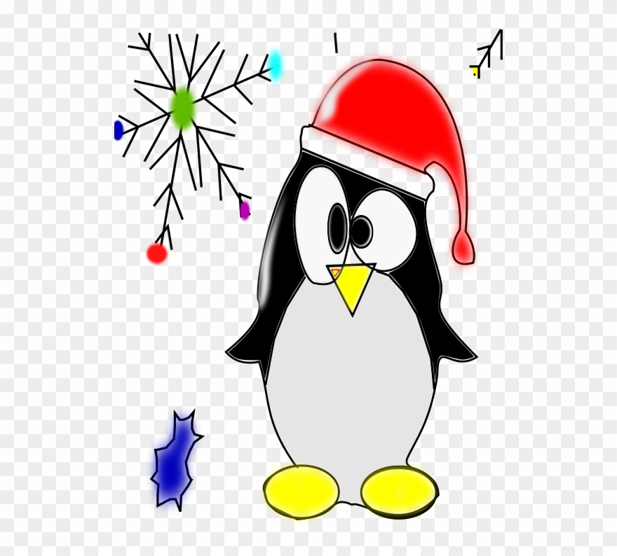 Free Linux Penguin - Christmas Penguin Clip Art - Png Download