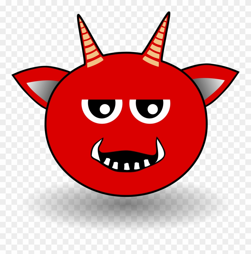 Clip Art Details - Cartoon Devil Head - Png Download