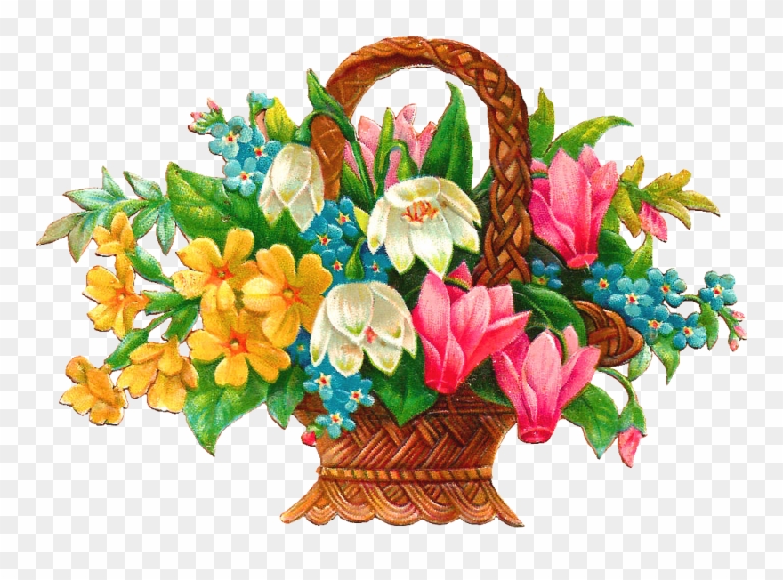 Free Flower Basket Clip Art - Beautiful Flowers Clip Arts - Png Download